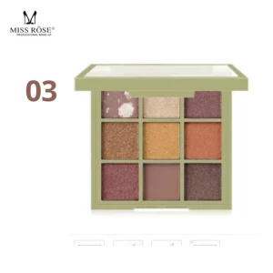 Miss Rose 9 Colors Matte Pearlescent Eyeshadow Palette - 03
