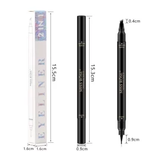 Miss Rose Double Head 4 Fork Eyebrow Pencil 2 In 1 Black
